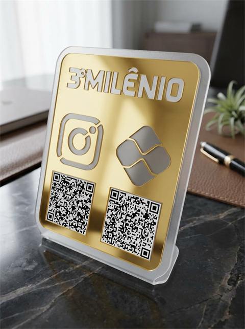 Placa de acrílico com QR Code