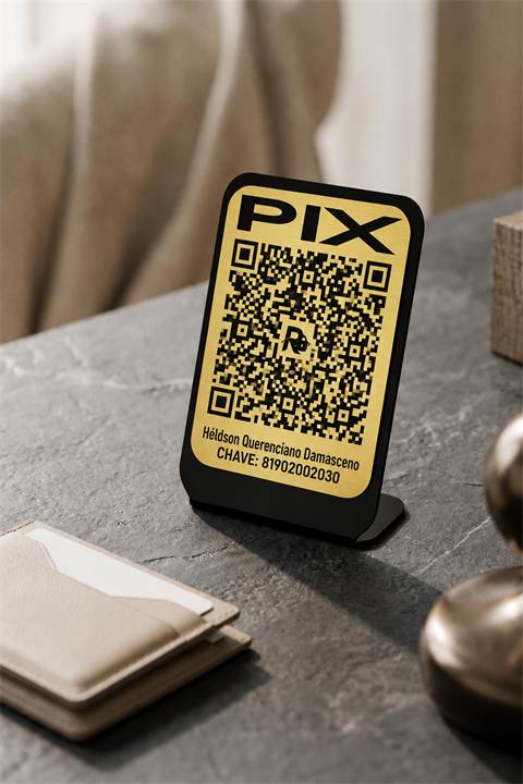 Placa PIX personalizada (modelo com dados fictícios)